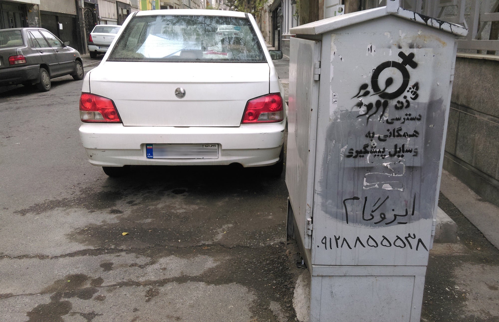 گرافیتی علیه طرح جوانی جمعیت-دسترسی همگانی به وسایل پیشگیری، حق زن (5)